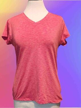 Women's V-Neck Short Sleeve Tee - Pink Heather